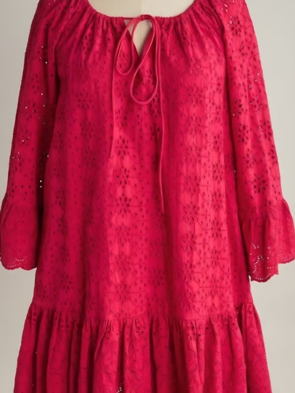 Sundance Raspberry Eyelet Ruffled Swim Cover-Up - Picture 7 of 7